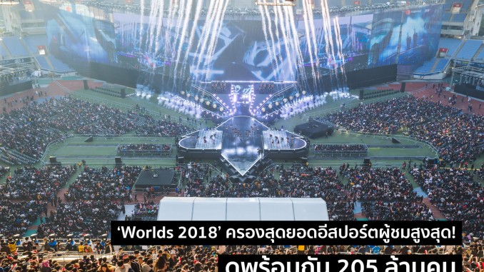 Worlds 2018 ครองสุดยอดอีสปอร์ตผู้ชมสูงสุด!